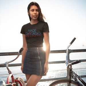 Made in Chicago Women’s Fitted T-Shirt in Black